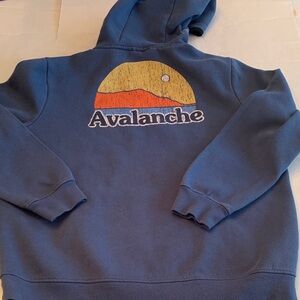Avalanche Blue Hoodie with Mountain Design